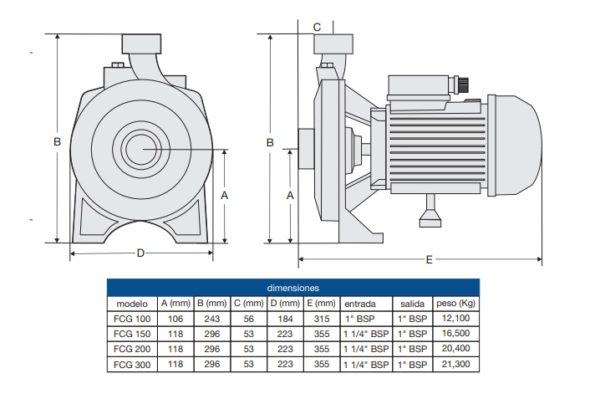 Bomba Centrífuga FCGT 300 - 3HP - Fluvial - EPumps